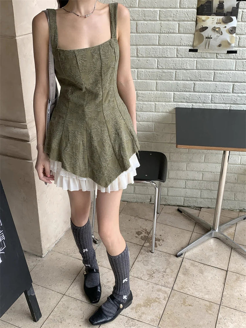 High Street Cake Mini Skirts Close Waist Summer New Slim Daily Outwear Tank Tops