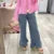 Preppy Plaid Wide Leg Pants Ruffles Hem Loose Fit Trousers Fairycore Elastic Waistband Lounge Pants Y2k Clothes