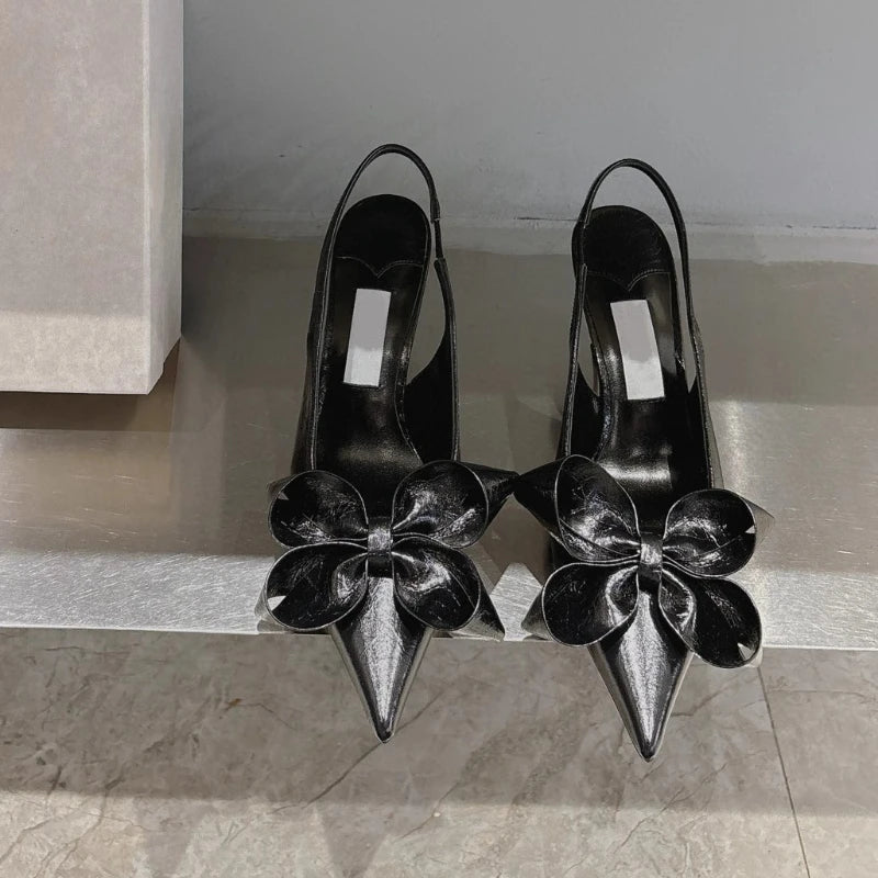 Spring Summer New High Heel Bow Pointed Toe Stiletto Sandals Shoes