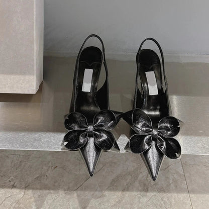Spring Summer New High Heel Bow Pointed Toe Stiletto Sandals Shoes