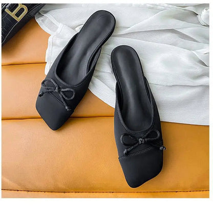 Baotou Half Slippers Summer Outerwear Super Fire Half Top Satin Mill Shoes Thailand Beach Cool Slippers Lazy Shoes