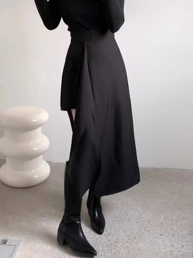 Retro Western Style Irregular Half Length Spring Autumn New Design Sense High Waist Versatile Skirts