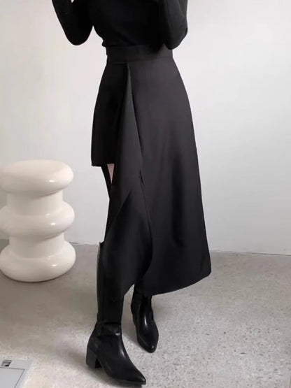 Retro Western Style Irregular Half Length Spring Autumn New Design Sense High Waist Versatile Skirts