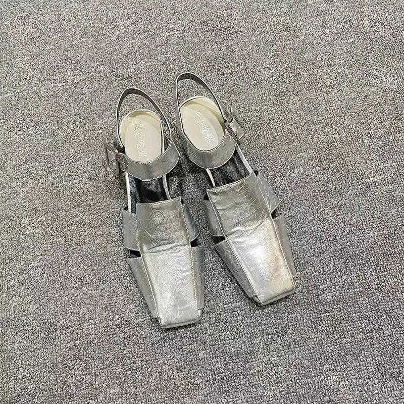 Highend Shoes Highheeled Characteristic Single Shoes Thickheeled Pu Mediumheeled Shoes