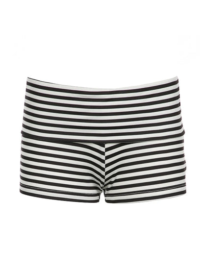 Black White Stripe Slim Shorts for Low Waist Summer Booty Short Pants Simple Vacation Outfits