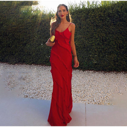 Deep V Neck Maxi Dress