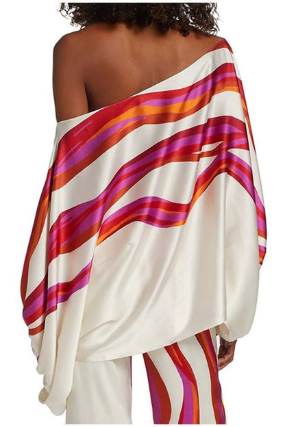 Abstract Waves Two-piece Set - Fuschia