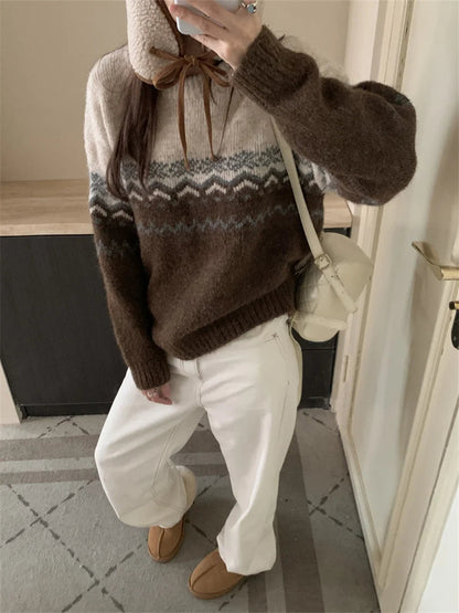 Warm Sweaters Loose New Office Lady Soft Daily Ol Winter Knitted Pullovers
