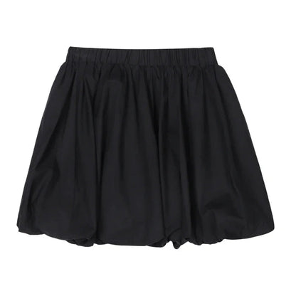 High Street Color Loose Bud Skirt Spring New Korean All Match Pleated Aline Skirt