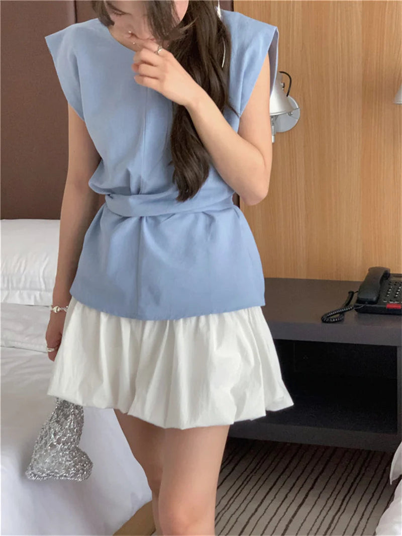 Work Wear Blouses Minimalist Summer Sleeveless Daily New Office Lady
