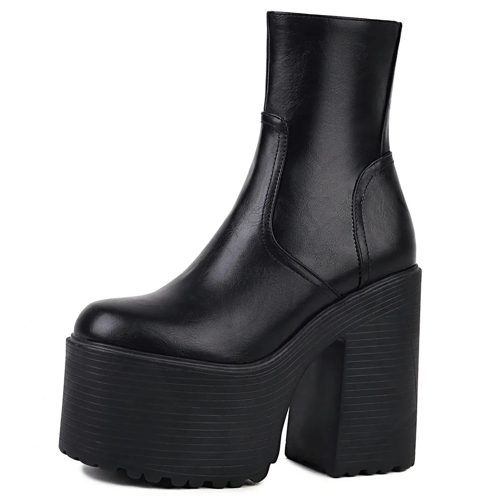Platform Ankle Boots Winter Brand Design Great Quality Gothic Style Comfy Cool Street Shoes Boots Big Size 43
