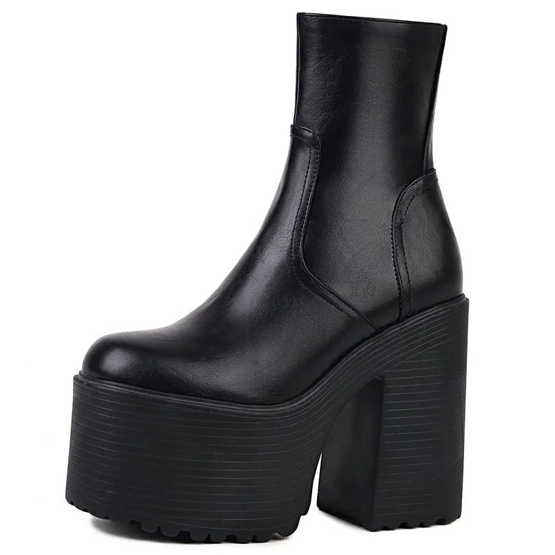 Platform Ankle Boots Winter Brand Design Great Quality Gothic Style Comfy Cool Street Shoes Boots Big Size 43