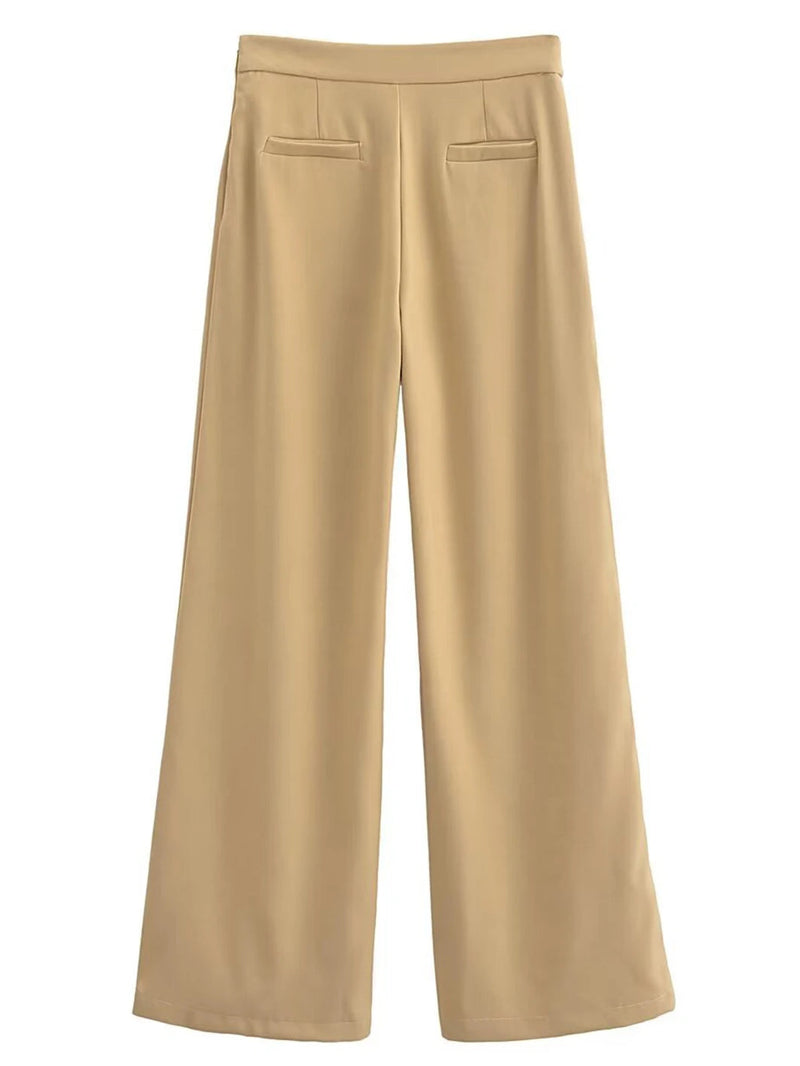 Long Pants Woman Spring High Waist Straight Khaki Pant Female Trousers Clothes