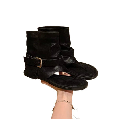 Style Open Clip Toe Ankle Boots Sandals Short Booties Designer Wedges High Heels Shoes