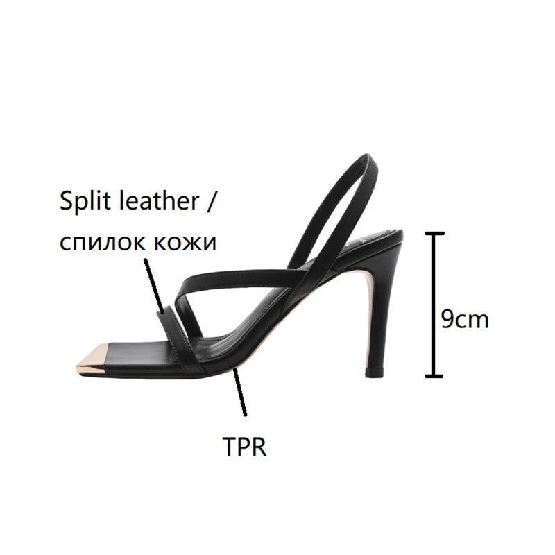 Sandals Open Toe Thin Heel Shoes Split Leather Shoes Band Designer Sandals Super High Heel Shoes