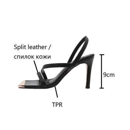 Sandals Open Toe Thin Heel Shoes Split Leather Shoes Band Designer Sandals Super High Heel Shoes