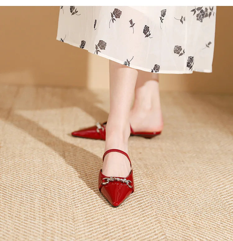 Low Shoes ' Slippers Pointed Toe Butterflyknot Flat Spring Pu Rubber Strange Style Shoes Woman Butterflyknot Slipp