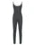 Contrast Patchwork Backless Halter Tie Skinny Sleeveless Jumpsuits Gray Sports Rompers Overalls