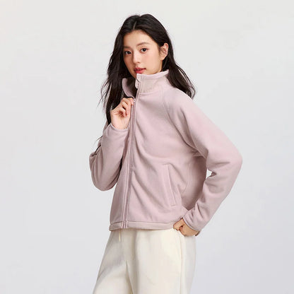 Coat Antistatic Polar Fleece Loose New Winter Stand-up Collar Raglan Sleeve Jacket