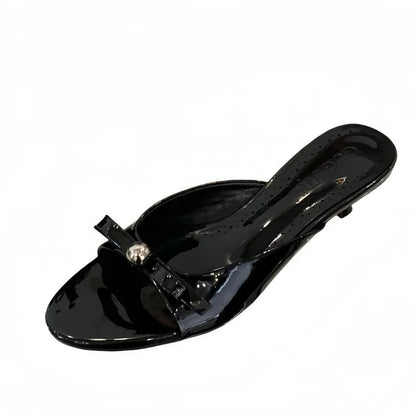 String Bead Highheeled Shoes Lady Slippers Outdoor Slides Pantofle Butterflyknot Low Rubber Flip Flops Hawaiian Pu