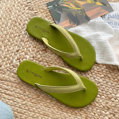 Summer Candy Color Slipper Slip on Flip Flop Shoes Soft Flat Heel Outdoor Beach Slide New Woman