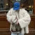 Winter Ins Hot Oversized Gradient Fur Coat Thick Warm Outerwear Fluffy Faux Fox Fur Jacket