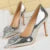 Shoes Stone Patterned Flowers Pumps High Heels Rose Decoration Shoes Stilettos Party Shoes