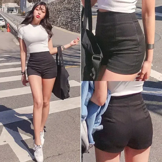 Xs-4xl Black Shorts High Waist White a Line Wide Leg Suit Short Club Slim Hot Short Pants New