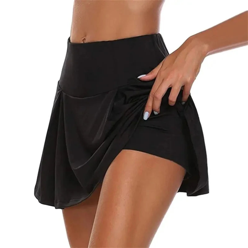 Summer Sprints Tennis Dance Fitness Short Skirts Quick Drying Female Lining High Waist Mini Skirts Shorts Df4987
