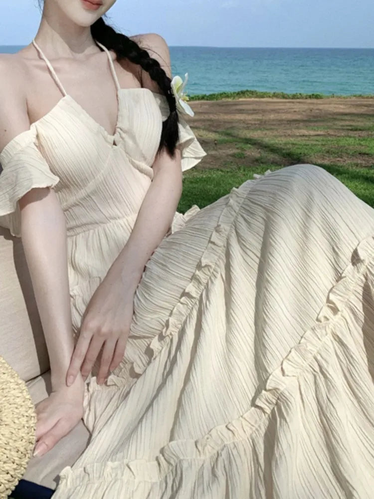 Summer Midi Dress Aline Beach Holiday Party Clothes Female Long Robe Vestidos Clothes New