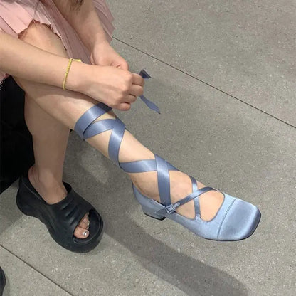 Ballet Blue Black Pink Heels Round Toe Lolita Mary Janes Pumpsfree Shipping Shoes on Offer Sandals Summer