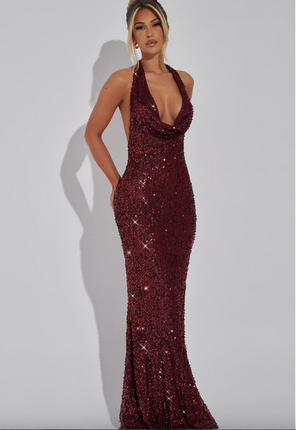 Lorena | Maxi Dress Draped Cleavage