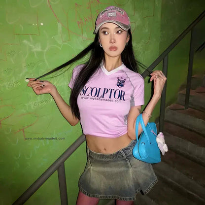 Scolptor Letter Print T-shirt