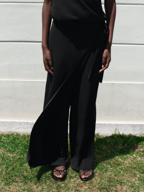 Sleeveless V Neck Top & Wrap Pant Coord Set