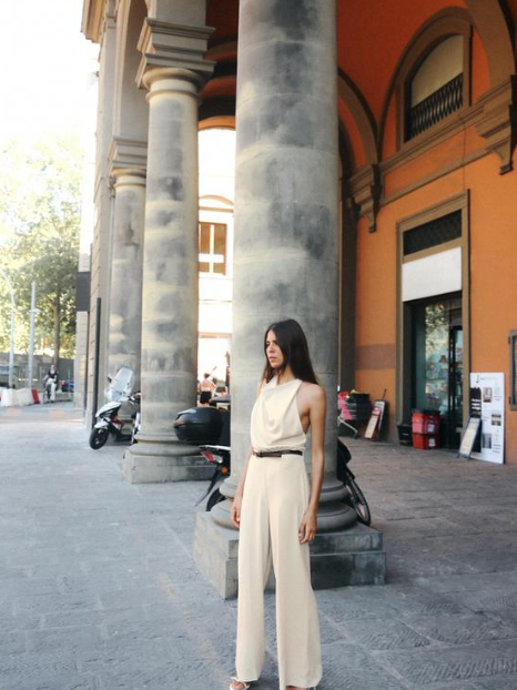 Halterneck Backless Jumpsuit With Belt