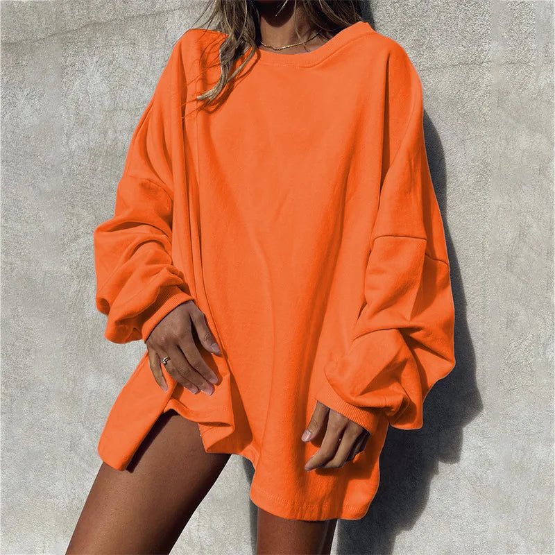 Harajuku Retro Round Neck Loose Sweatshirts New Autumn Long Top Pullover Winter Long Sleeve Simple Jumper