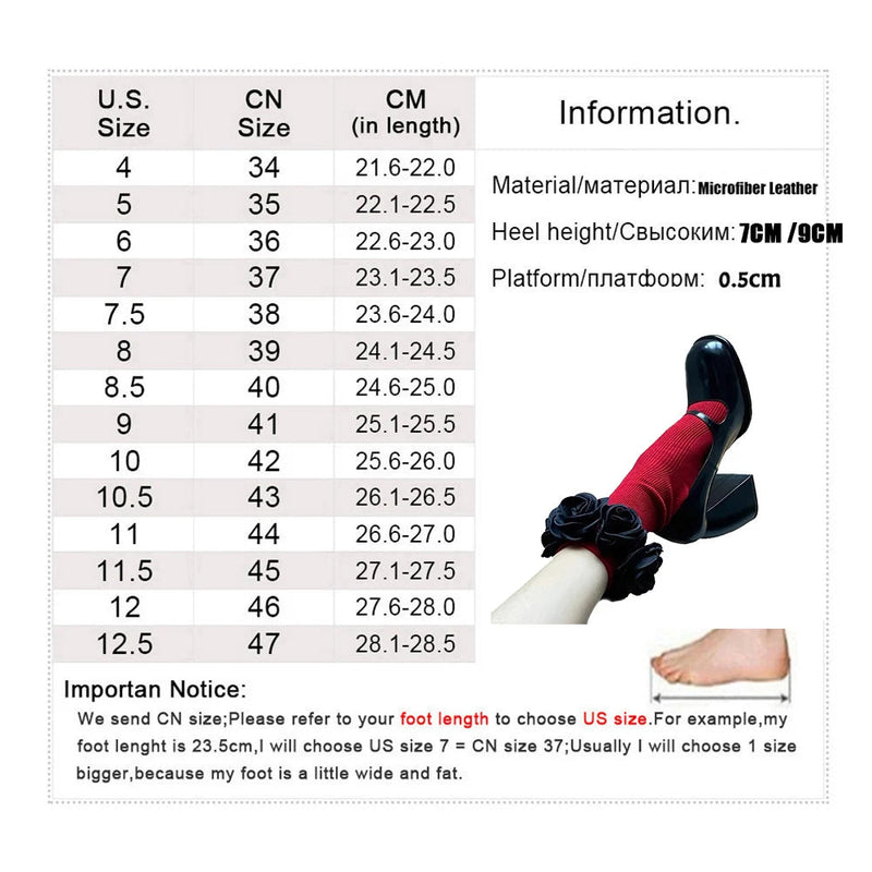 New Round Toe Mary Jane Shoes Retro Buckle High Heels Dress Shoes Party Thick Soled Pumps Zapatos De Mujer
