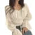 Y2k Blouses Color Drawstring Bow Ruffle Trim Long Sleeve Ruched Shirts Crop Tops Clothes