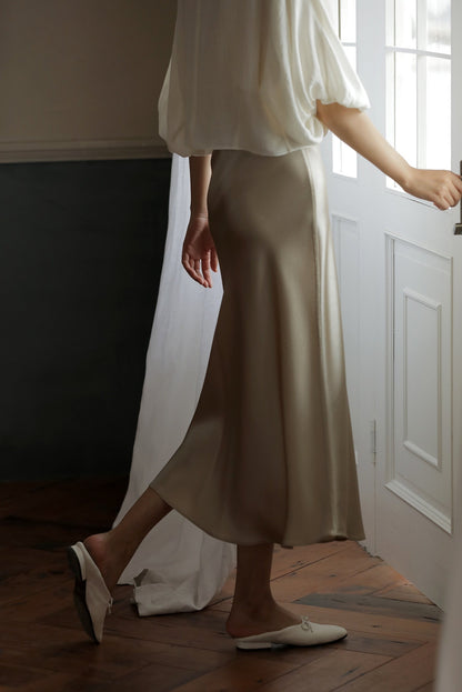 Satin Midi Skirt