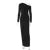 White Skew Collar Long Sleeve Maxi Dress for Autumn Winter New Bodycon Party Dress Female High Waist