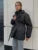 Winter Lace-up Pocket Parkas Outwear Female V-neck Loose Long Sleeve High Waist Bandage Coat Outwear