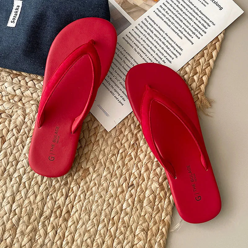 Summer Candy Color Slipper Slip on Flip Flop Shoes Soft Flat Heel Outdoor Beach Slide New Woman