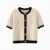 Spring New ’s and Elegance Slim Fit Versatile Knitted Spliced Short Sleeved Coat