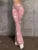 Summer Pink Pants Slim Printed Long Flared Pants Low-rise Patchwork Abstract Y2k Pants