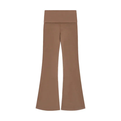 Korean Retro Splicing Color Allmatch Pants Autumn New Fake Twopiece Low Waist Slim Wide Leg Pants