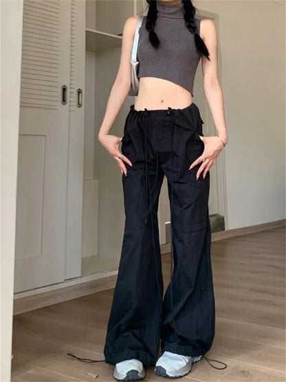 Low Waist Loose Pants Summer Daily New Wide Leg Minimalist All Match Slim Sports