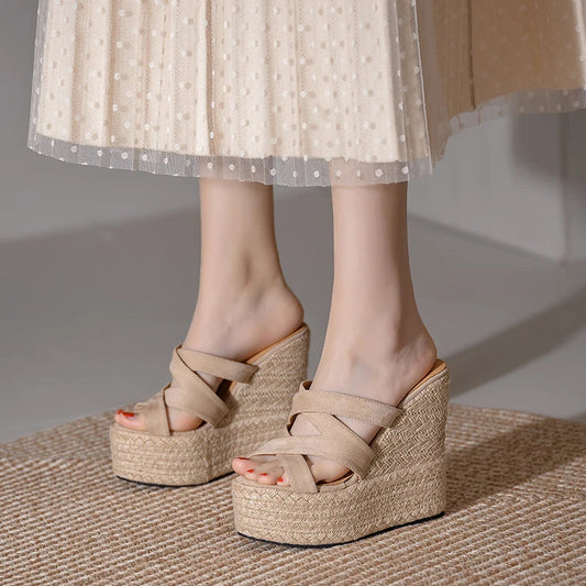Size 3239 Summer New Open Toe Sandals High Heel Wedge Platform Beach Sandals Shoes