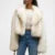 Brand Runway Yellow Gradient Cropped Fluffy Fur Jacket Coat Winter Thicken Faux Fox Fur Outerwear