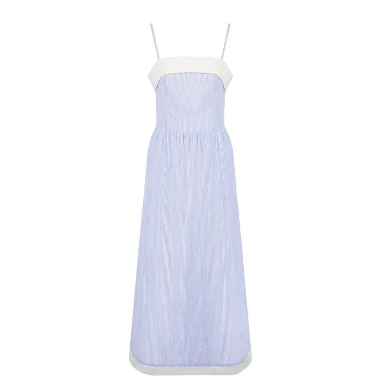 Aline Maxi Dresses Summer New Splicing Slim Dresses Backless Sling Female Dress Clothing
