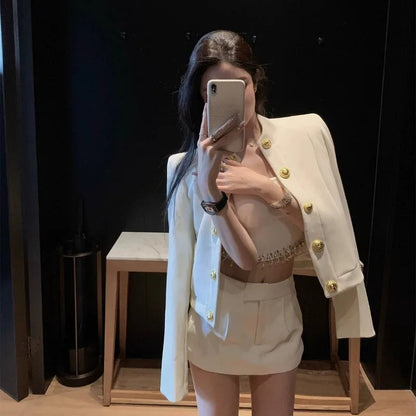 Autumn New Classic Gold Button Coat Ol Jackets Jaqueta Casaco Chaquetas